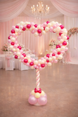 Herz in Rosa/ Creme und Pink